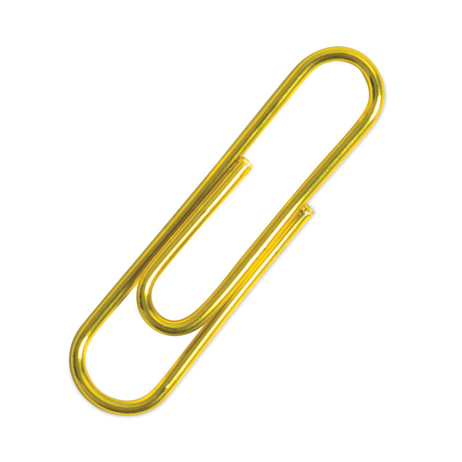 766162.jpg U Brands Paper Clips, Medium, Vinyl-Coated, Gold, 200 Clips/Box, 5 Boxes/Pack (3619U0624) - Image 1