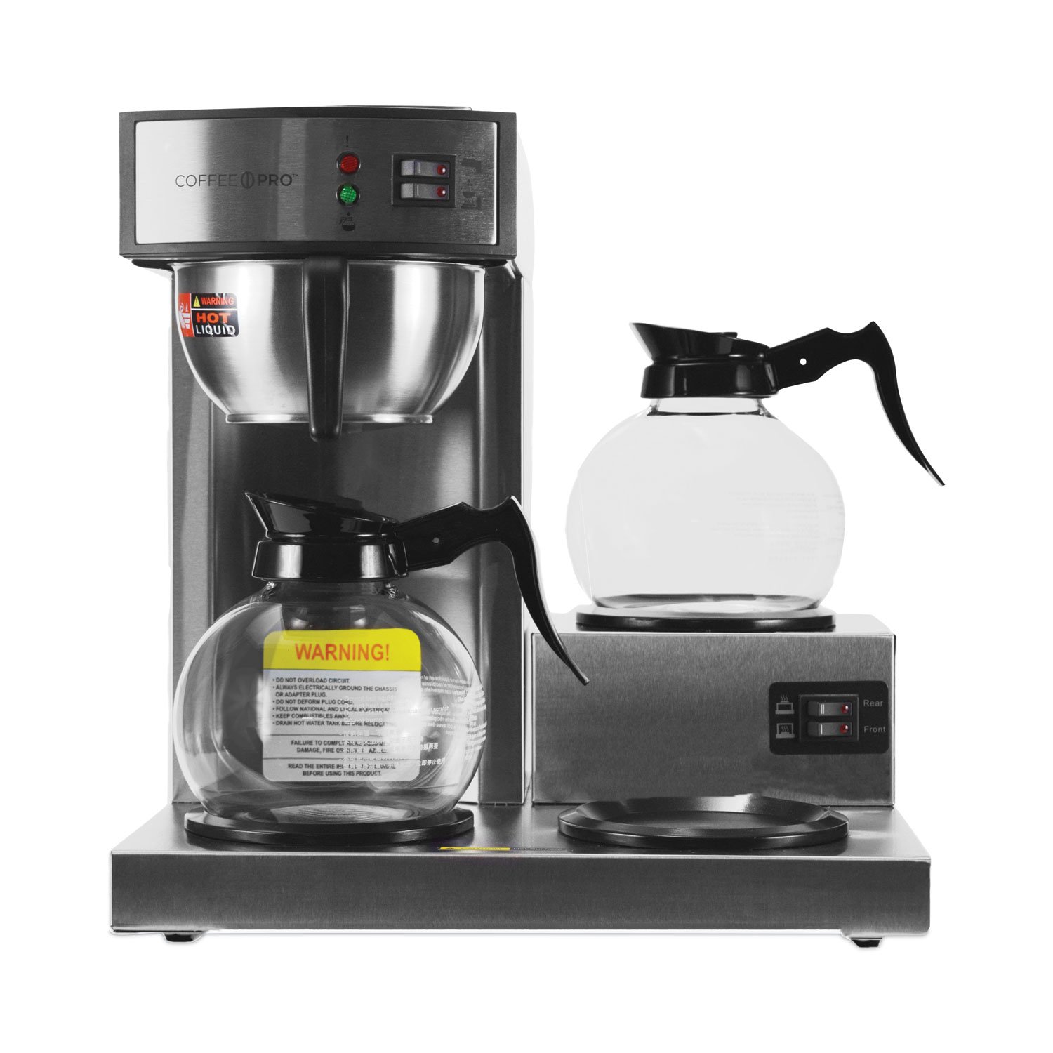 770994.jpg Coffee Pro Three-Burner Low Profile Institutional Coffee Maker, 36-Cup, Stainless Steel (CPRLG) - Image 1