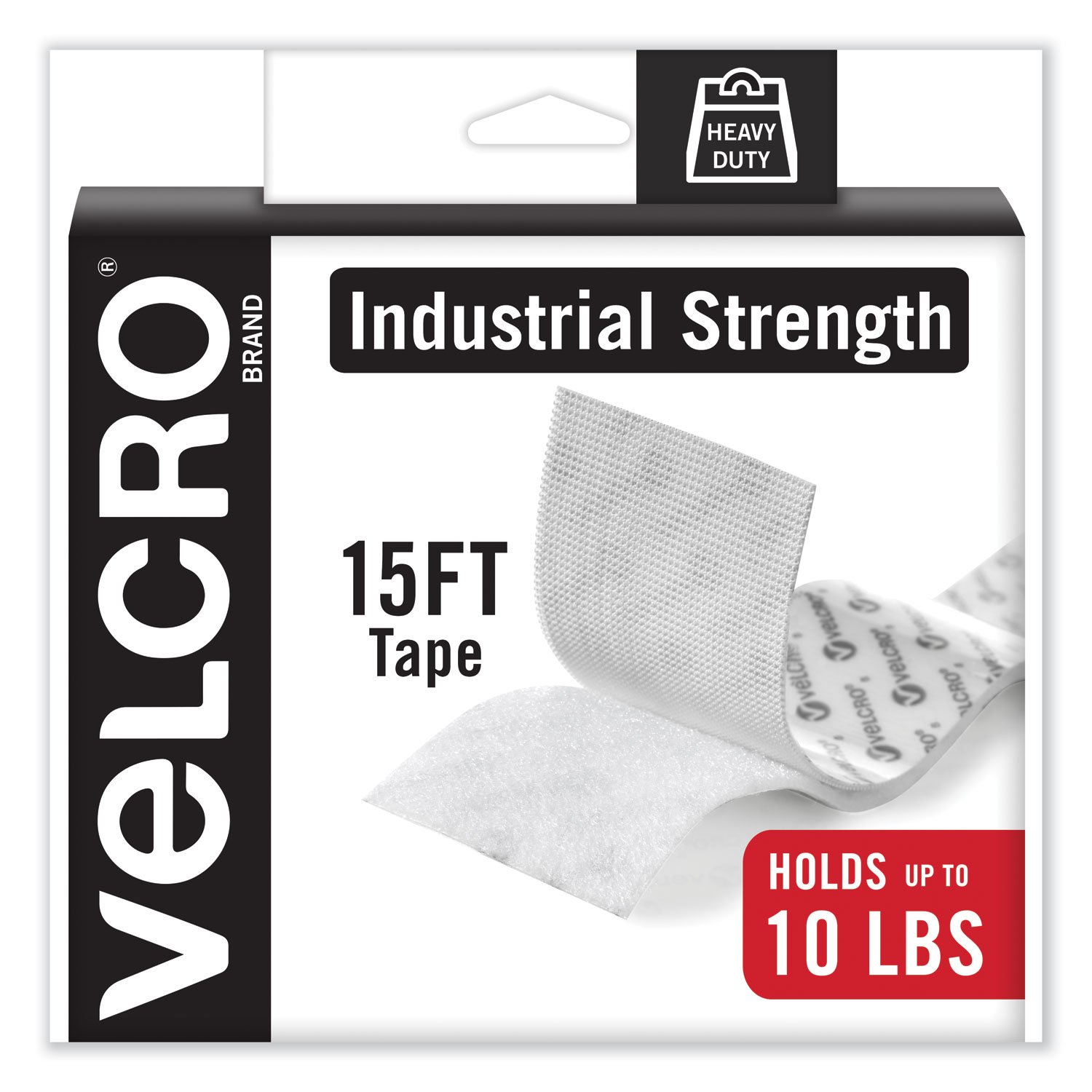 832450.jpg Velcro Industrial-Strength Heavy-Duty Fasteners with Dispenser Box, 2" x 15 ft, White (90198) - Image 1