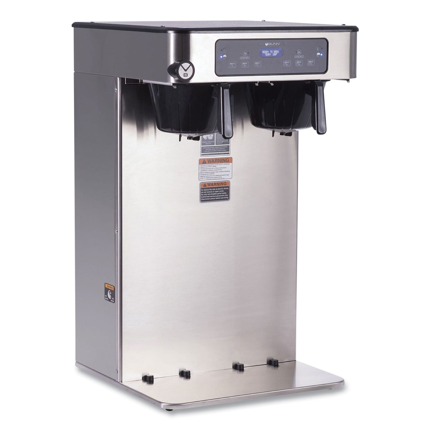 881143.jpg BUNN ICB Infusion Series Twin Tall Coffee Brewer, 51 Cups, Silver/Black (532000101) - Image 1