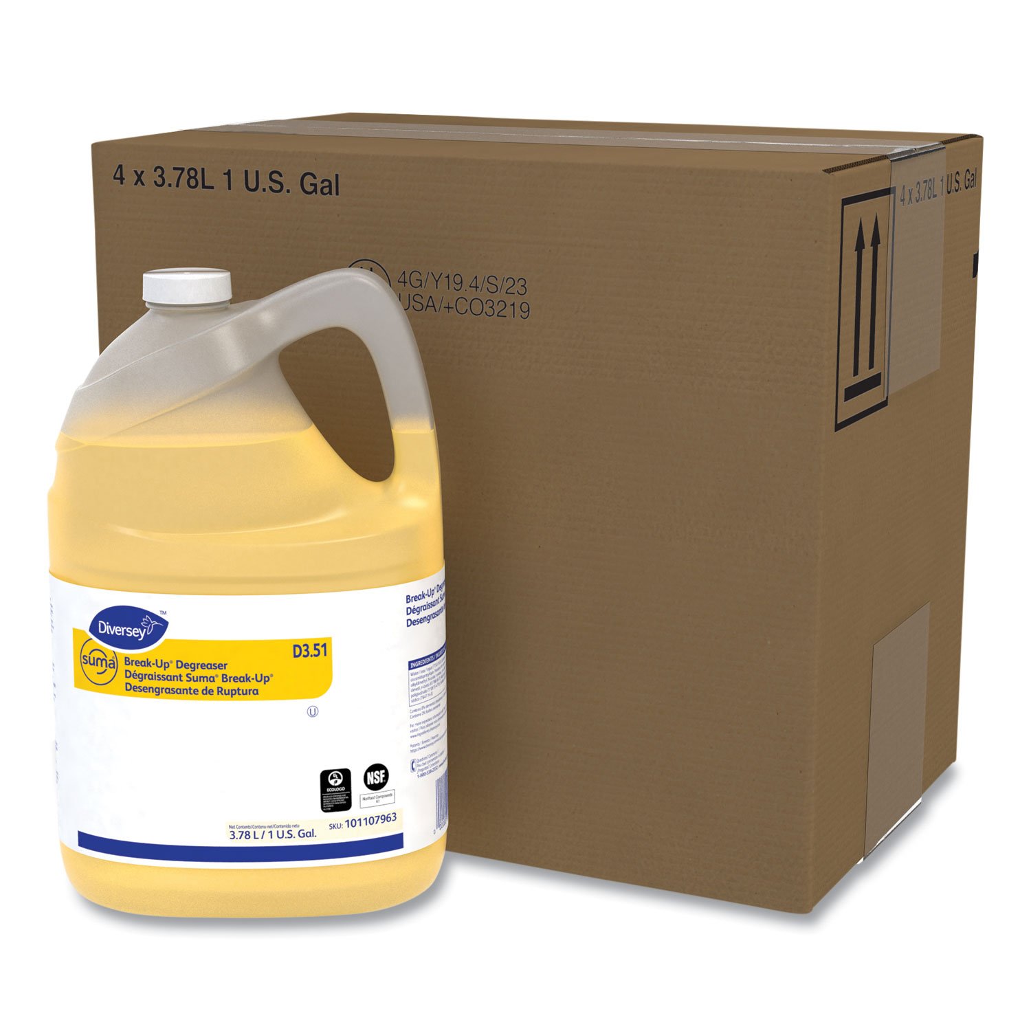 894817.jpg Diversey Suma Break-Up Degreaser D3.51, Characteristic Scent, 1 gal Bottle, 4/Carton (101107963) - Image 1