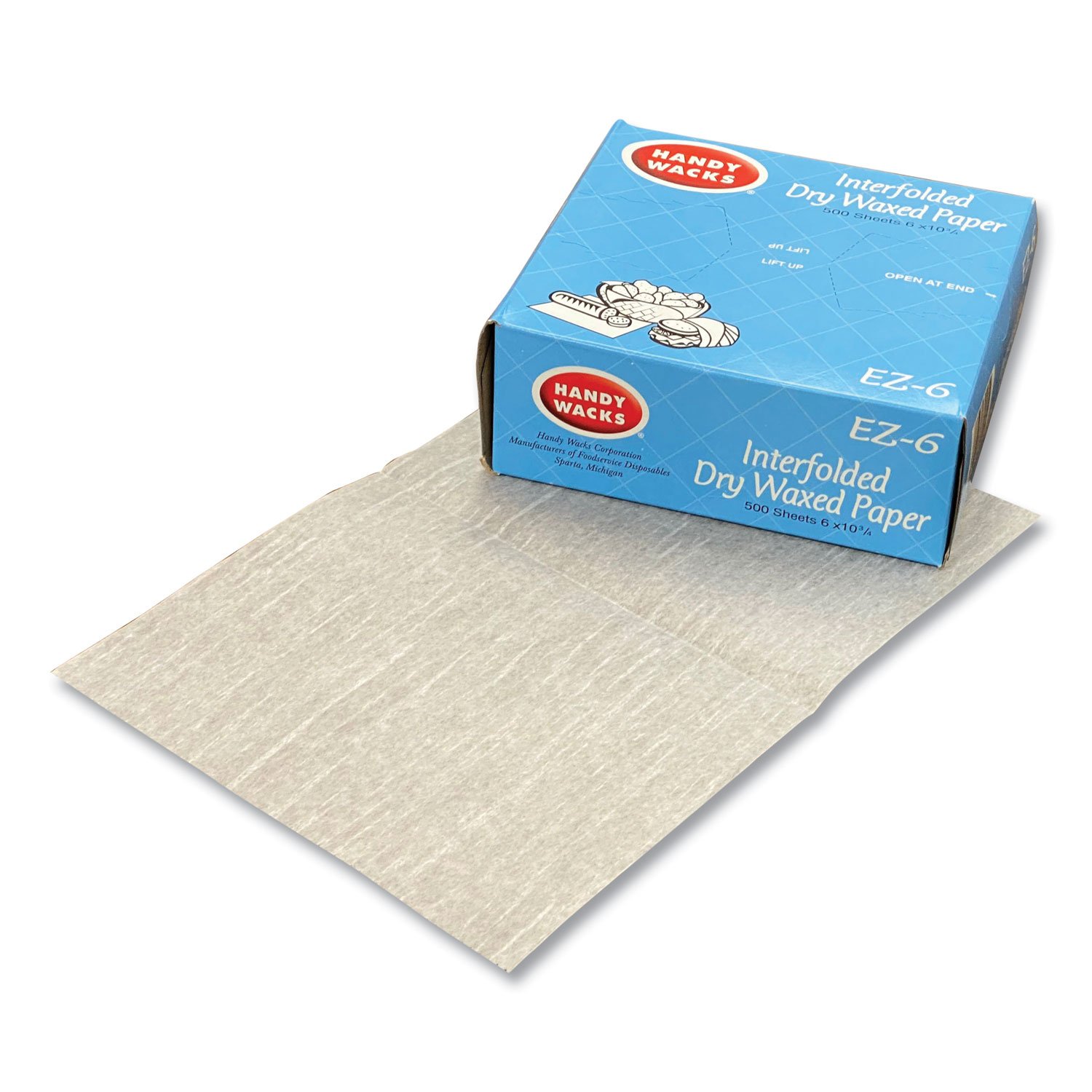 897136.jpg Handy Wacks Interfolded Dry Waxed Paper Deli Sheets, 10.75 x 6, 12/Carton (EZ6) - Image 1