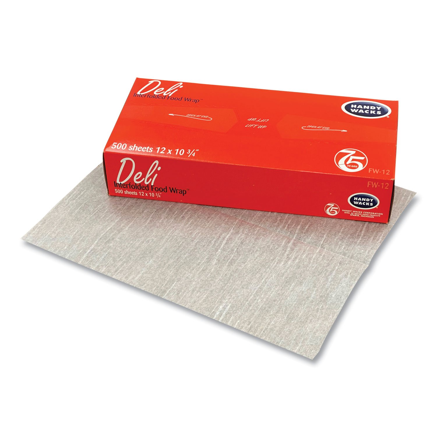 897141.jpg Handy Wacks Interfolded Food Wrap Deli Sheets, 10.75 x 12, 12/Carton (FW12) - Image 1
