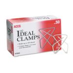 Acco Ideal Clamps, #2, Smooth, Silver, 50/Box (72620)
