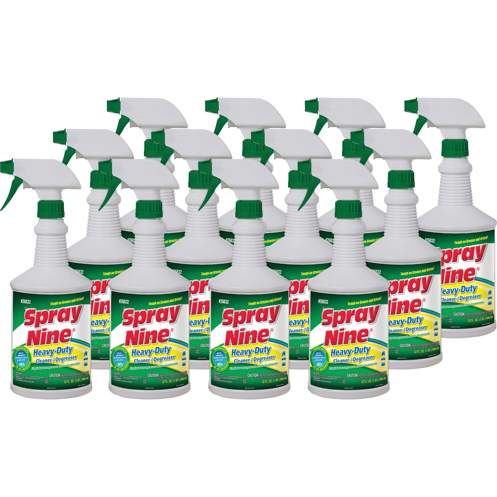 ITW26832CT-1658021292.jpg Spray Nine Heavy Duty Cleaner/Degreaser/Disinfectant, Citrus Scent, 32 oz, Trigger Spray Bottle, 12/Carton (26832CT) - Image 1