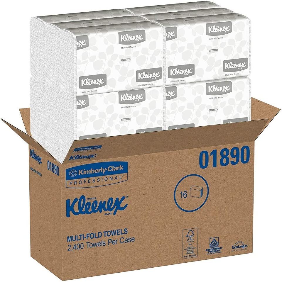 KCC01890-1685558506.jpg Kleenex® Multifold Paper Towels, 1-Ply, White, 2400 Towels (01890) - Image 1