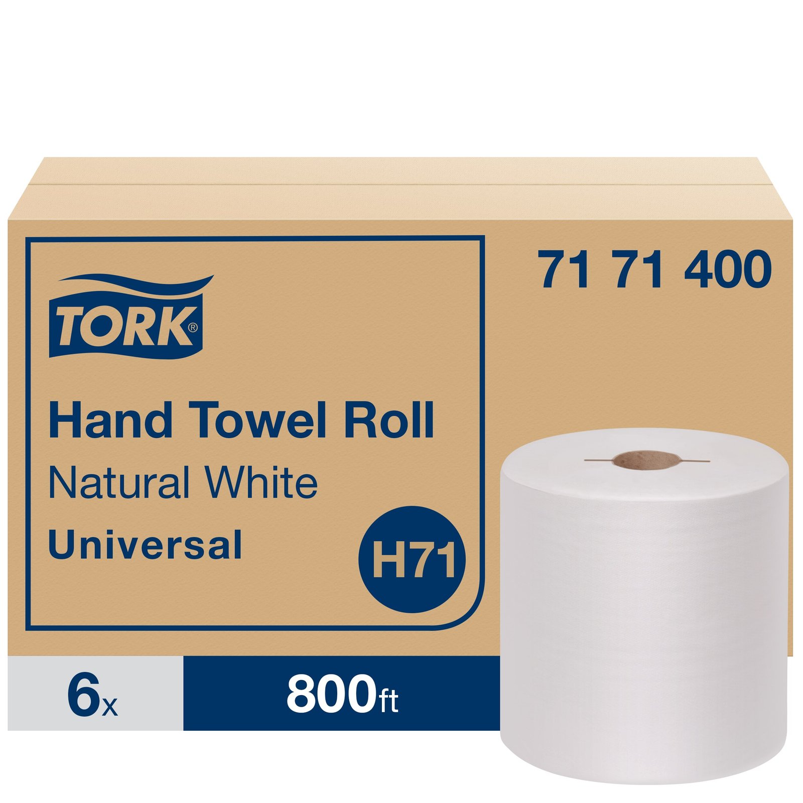 TRK7171400-1693687915.jpg Tork® Universal Hardwound Roll Paper Towels, White, 800-ft., 6 Rolls (7171400) - Image 1