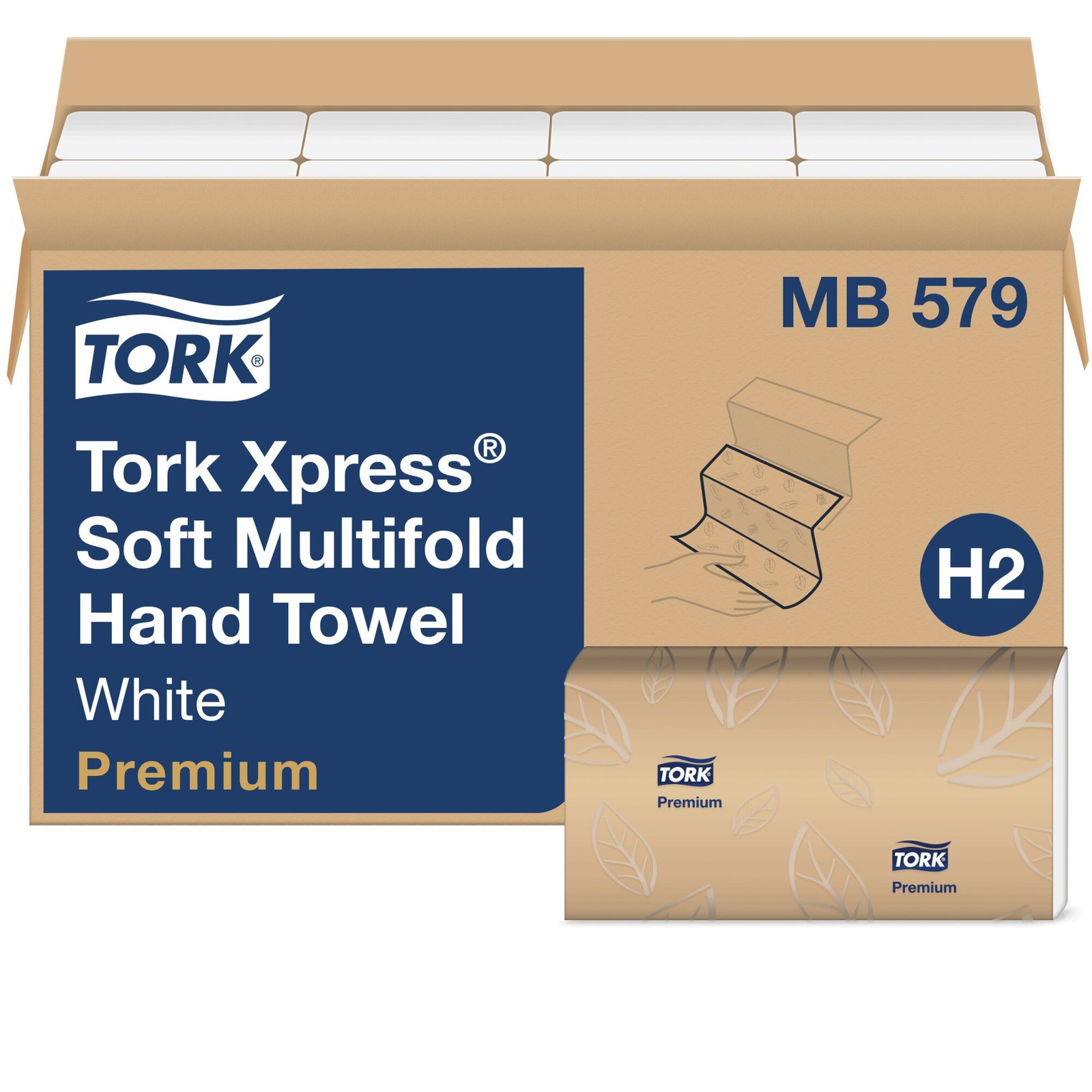 TRKMB579-1765732286.jpg Tork® Soft Xpress Multifold Hand Towels, 2-Ply, White, 2160 Towels (MB579) - Image 1